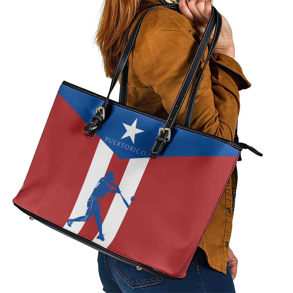 Puerto Rican Baseball Leather Tote Bag Boricua Flag Sports