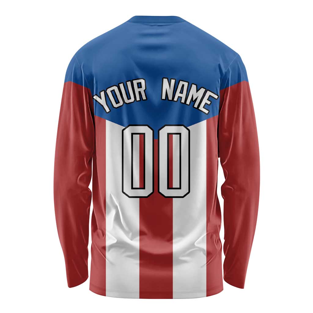 Puerto Rican Baseball Long Sleeve Shirt Boricua Flag Sports