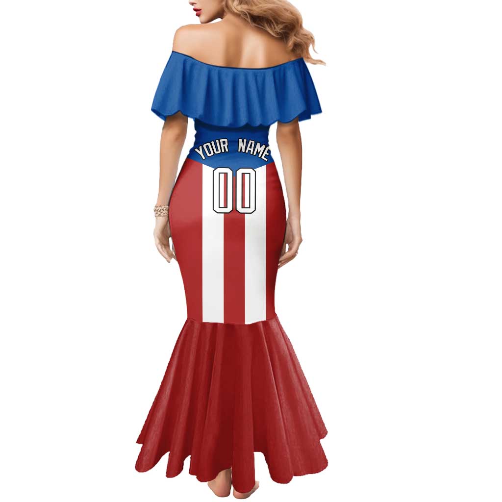 Puerto Rican Baseball Mermaid Dress Boricua Flag Sports