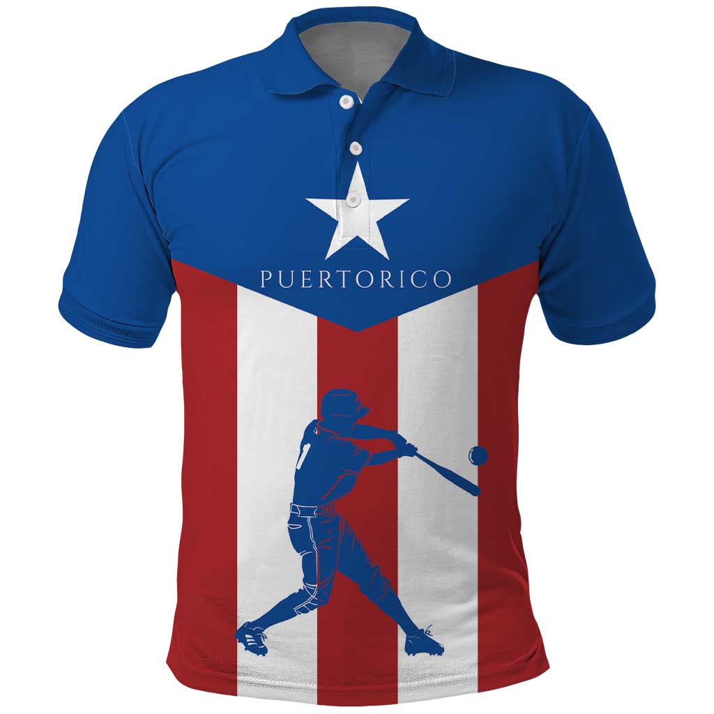 Puerto Rican Baseball Polo Shirt Boricua Flag Sports