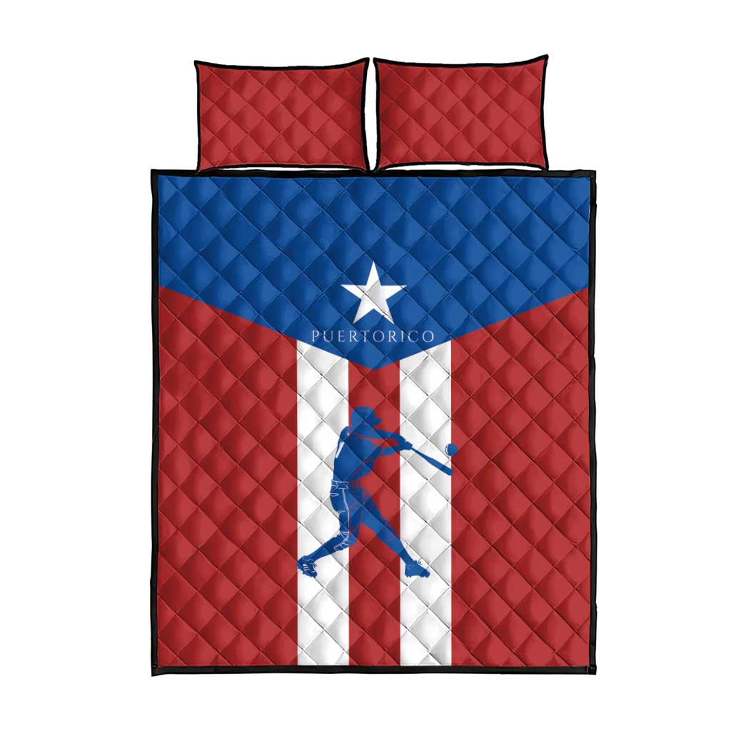 Puerto Rican Baseball Quilt Bed Set Boricua Flag Sports