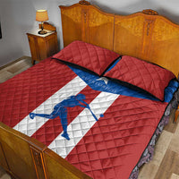 Puerto Rican Baseball Quilt Bed Set Boricua Flag Sports