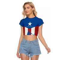 Puerto Rican Baseball Raglan Cropped T Shirt Boricua Flag Sports
