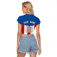 Puerto Rican Baseball Raglan Cropped T Shirt Boricua Flag Sports