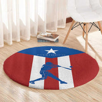 Puerto Rican Baseball Round Carpet Boricua Flag Sports