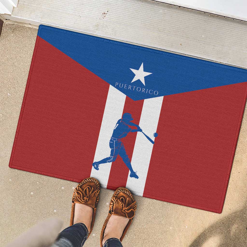 Puerto Rican Baseball Rubber Doormat Boricua Flag Sports