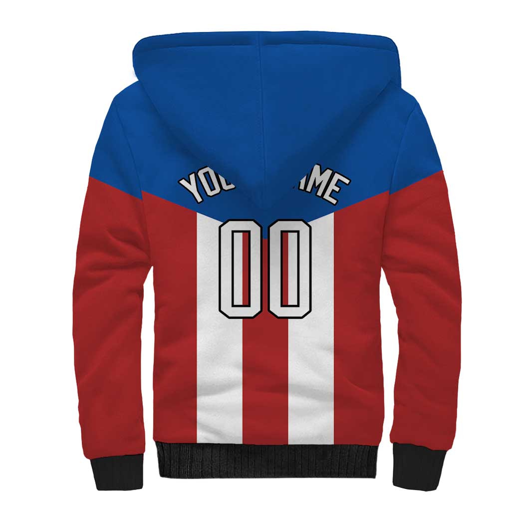 Puerto Rican Baseball Sherpa Hoodie Boricua Flag Sports