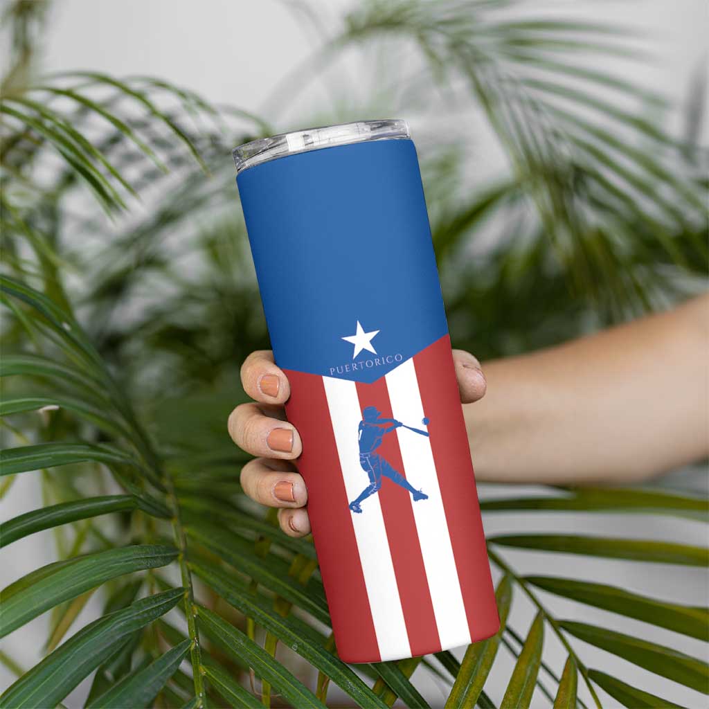 Puerto Rican Baseball Skinny Tumbler Boricua Flag Sports