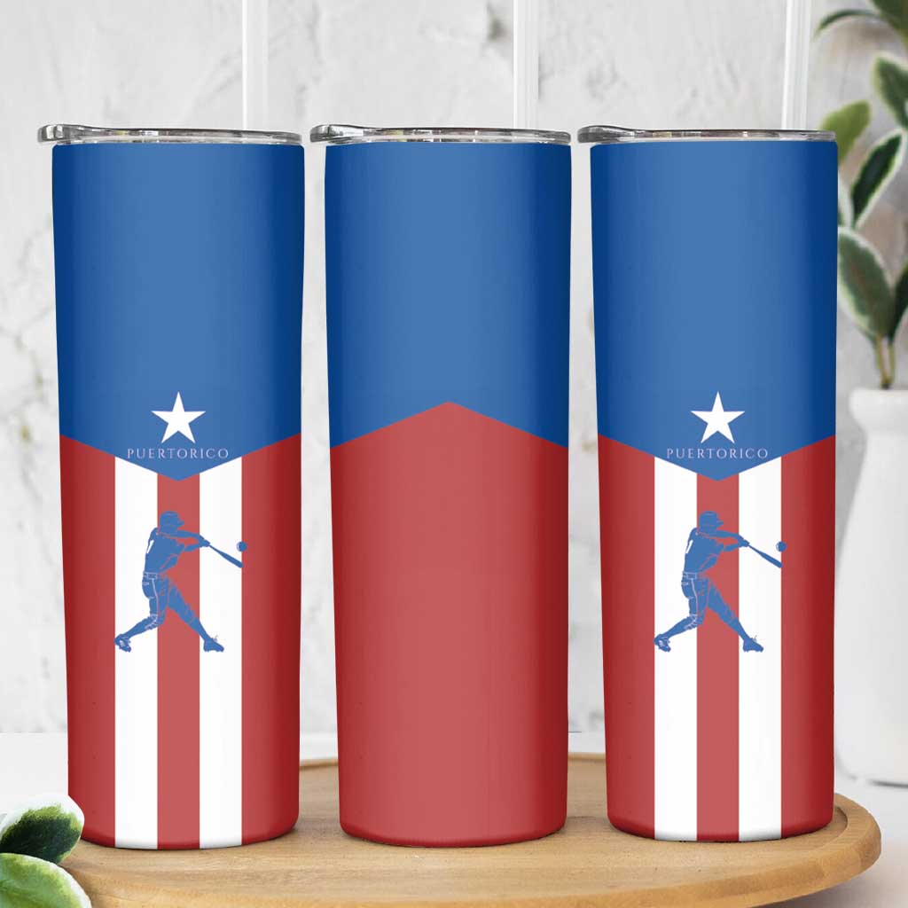 Puerto Rican Baseball Skinny Tumbler Boricua Flag Sports