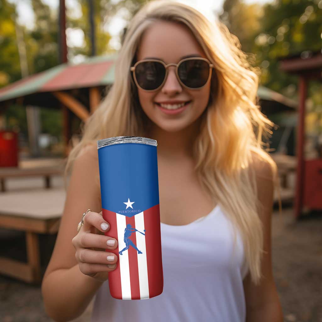 Puerto Rican Baseball Skinny Tumbler Boricua Flag Sports