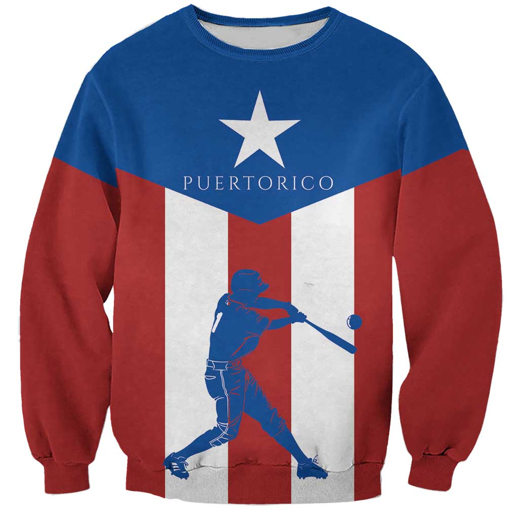 Puerto Rican Baseball Sweatshirt Boricua Flag Sports