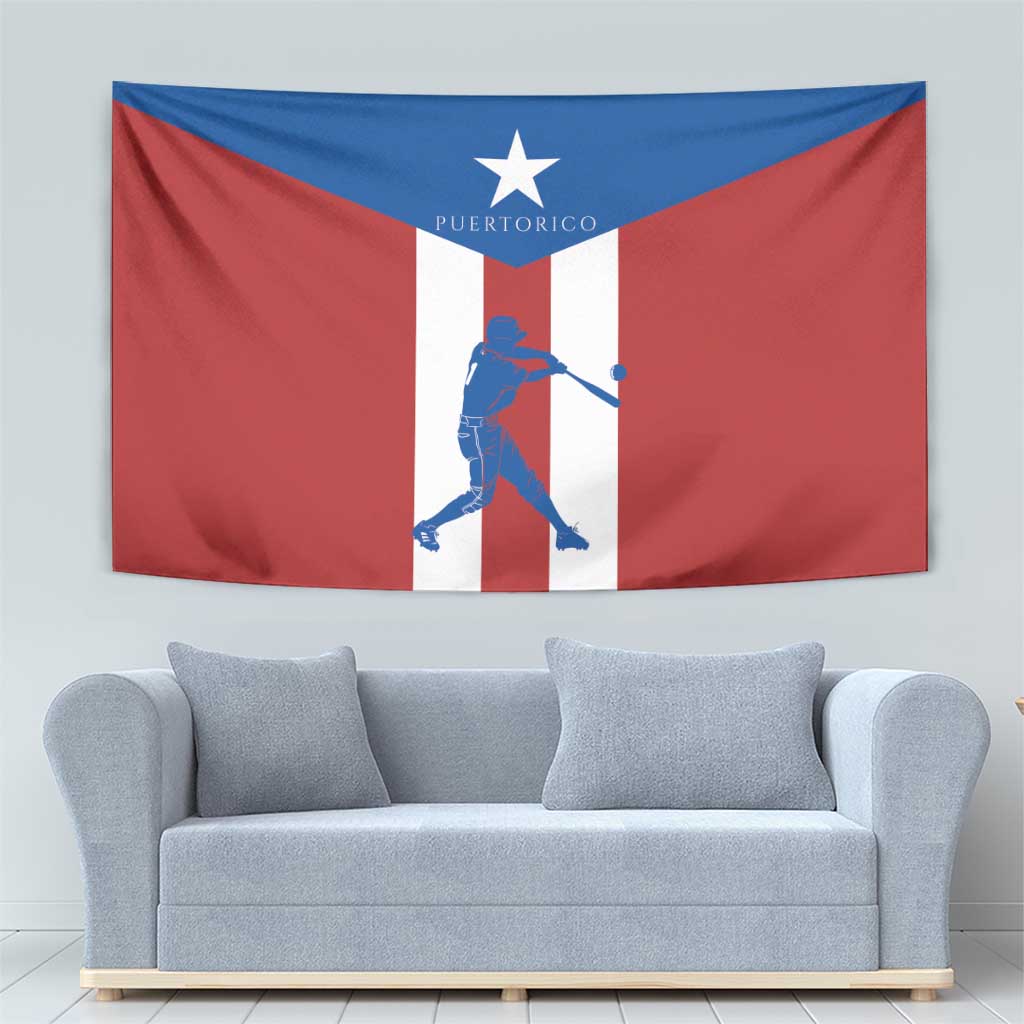 Puerto Rican Baseball Tapestry Boricua Flag Sports