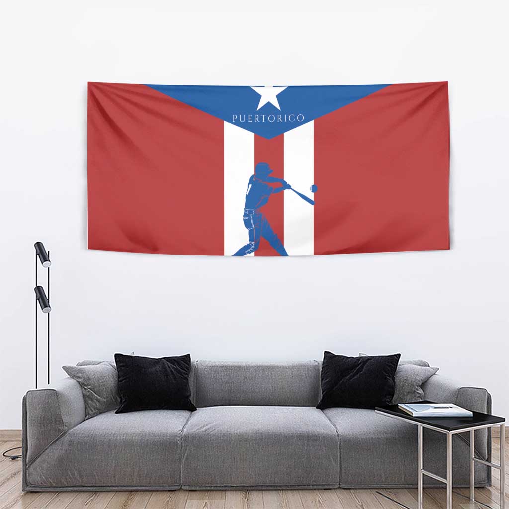 Puerto Rican Baseball Tapestry Boricua Flag Sports