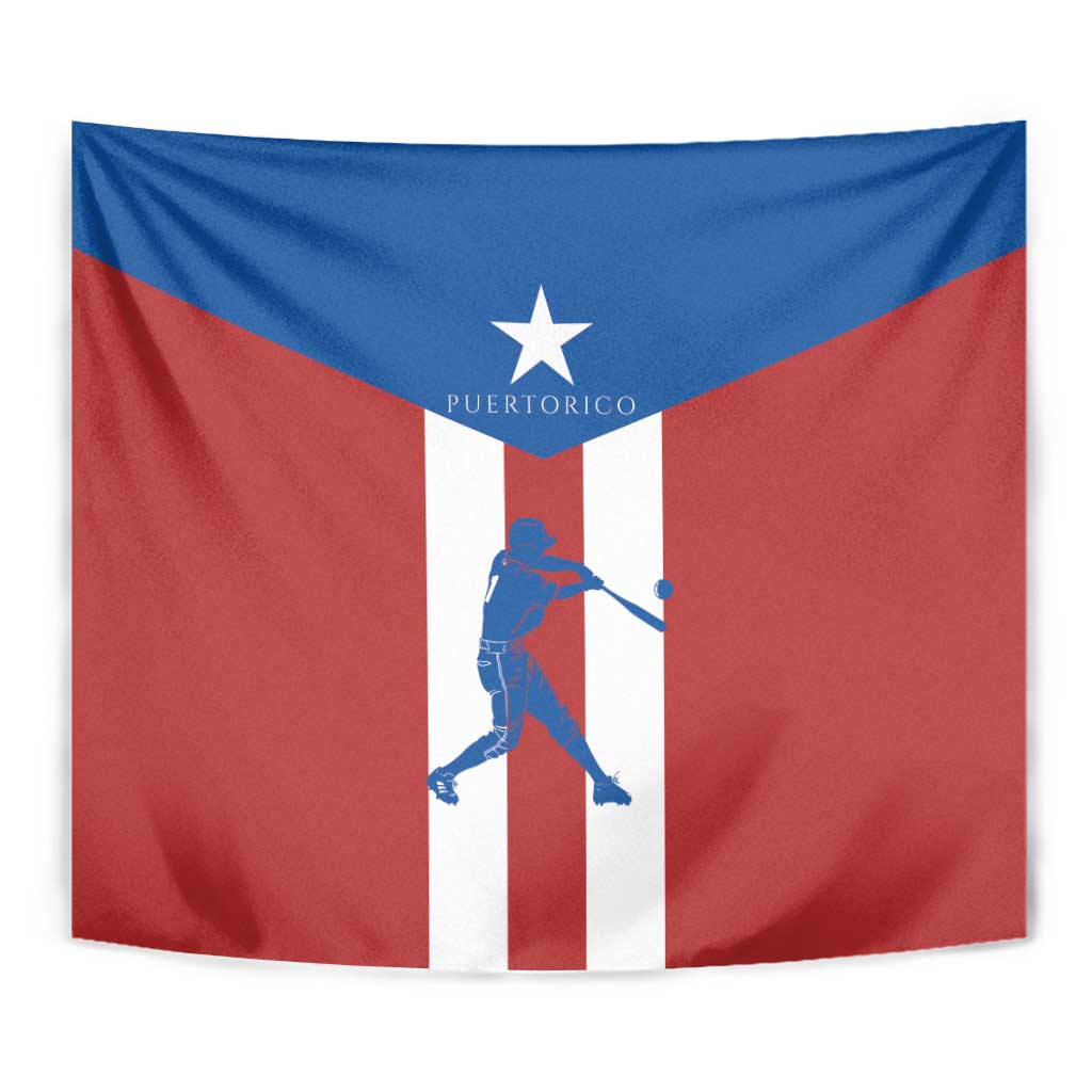 Puerto Rican Baseball Tapestry Boricua Flag Sports