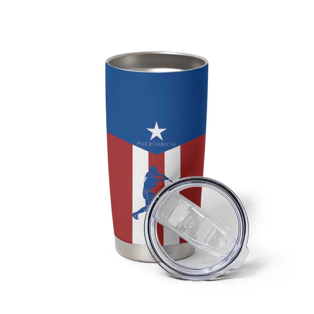 Puerto Rican Baseball Tumbler Cup Boricua Flag Sports