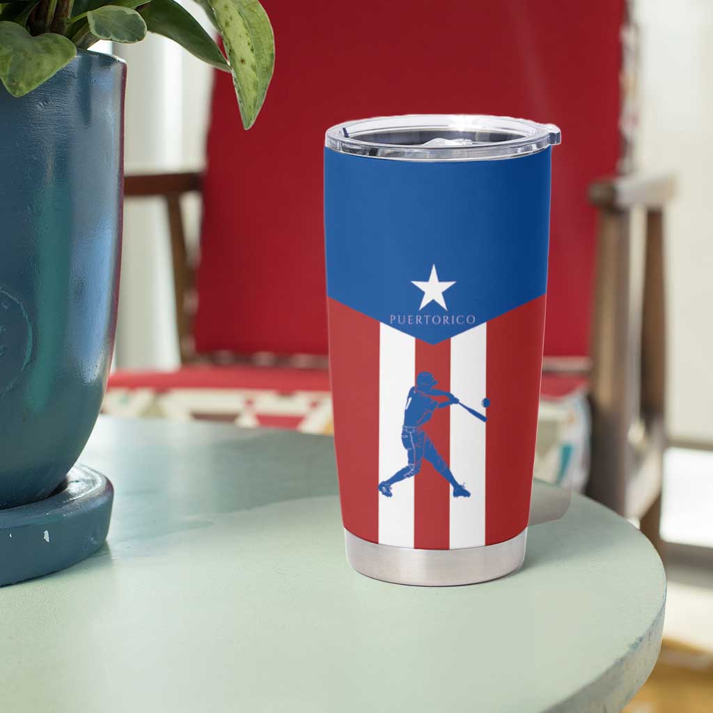 Puerto Rican Baseball Tumbler Cup Boricua Flag Sports