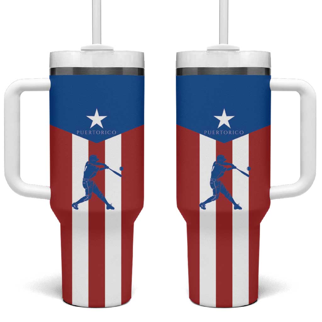 Puerto Rican Baseball Tumbler With Handle Boricua Flag Sports