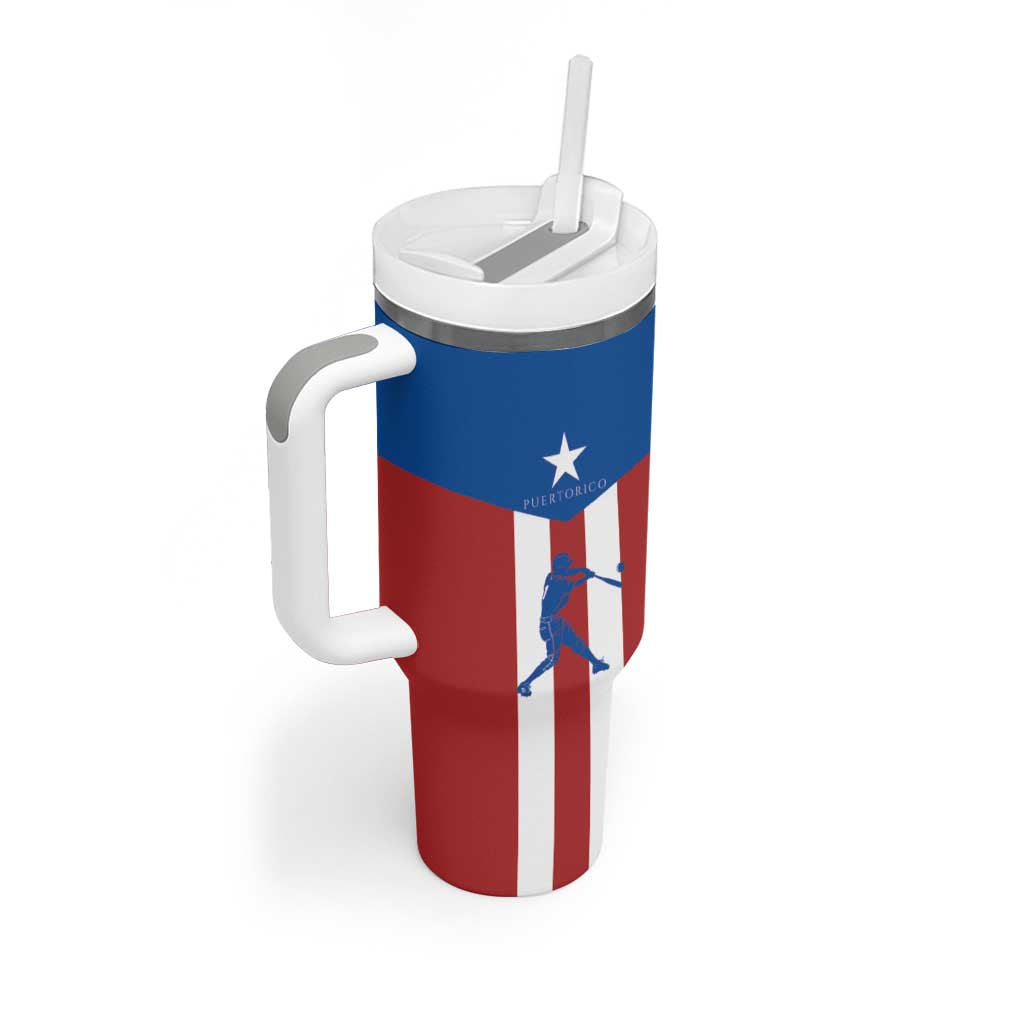 Puerto Rican Baseball Tumbler With Handle Boricua Flag Sports