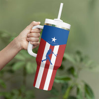Puerto Rican Baseball Tumbler With Handle Boricua Flag Sports