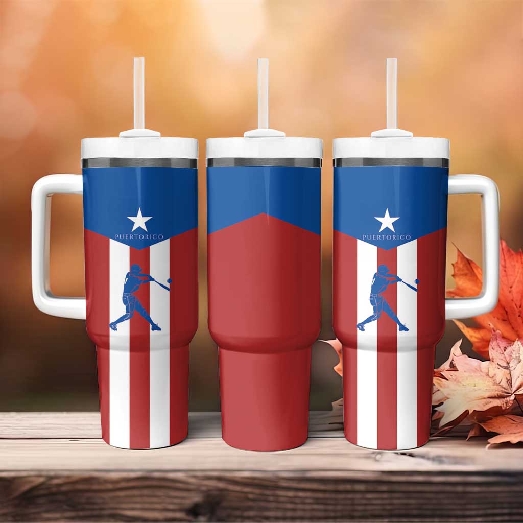 Puerto Rican Baseball Tumbler With Handle Boricua Flag Sports