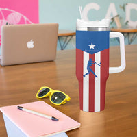 Puerto Rican Baseball Tumbler With Handle Boricua Flag Sports