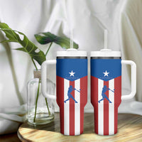 Puerto Rican Baseball Tumbler With Handle Boricua Flag Sports
