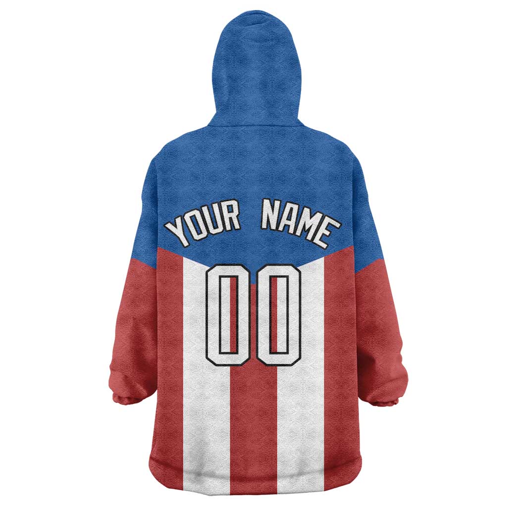 Puerto Rican Baseball Wearable Blanket Hoodie Boricua Flag Sports