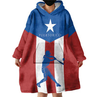 Puerto Rican Baseball Wearable Blanket Hoodie Boricua Flag Sports