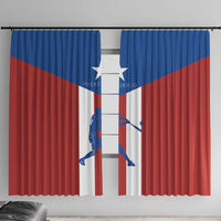 Puerto Rican Baseball Window Curtain Boricua Flag Sports