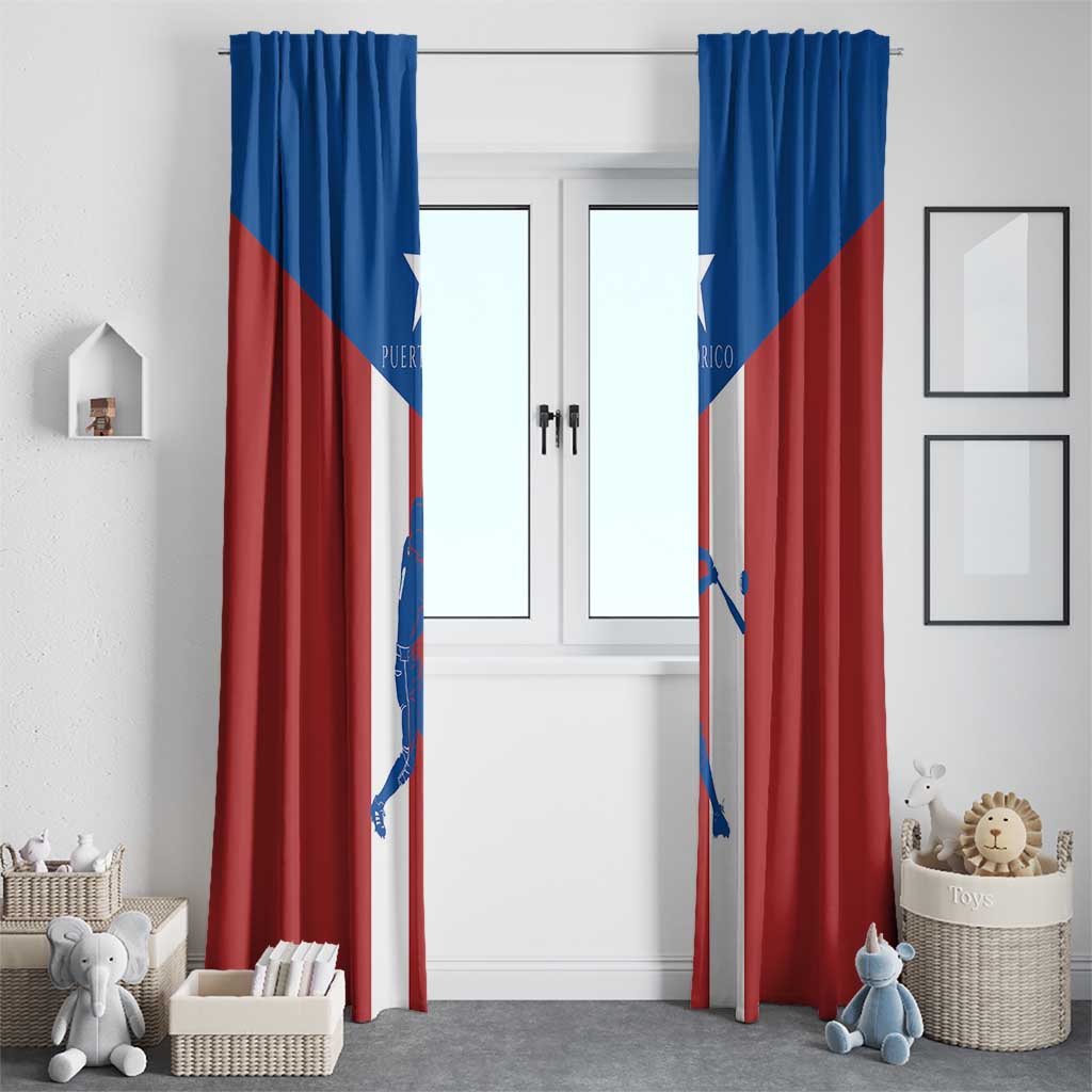 Puerto Rican Baseball Window Curtain Boricua Flag Sports