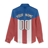 Puerto Rican Baseball Women Casual Shirt Boricua Flag Sports