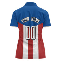 Puerto Rican Baseball Women Polo Shirt Boricua Flag Sports