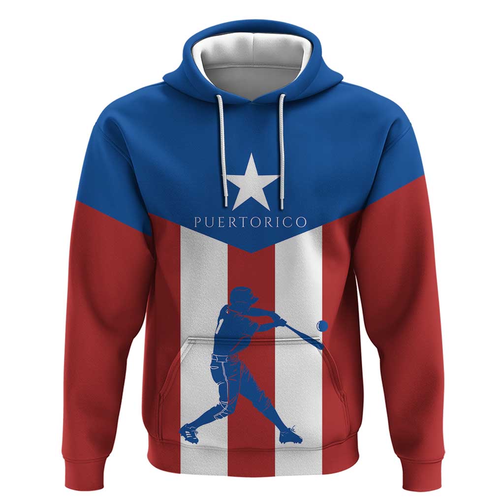 Puerto Rican Baseball Zip Hoodie Boricua Flag Sports