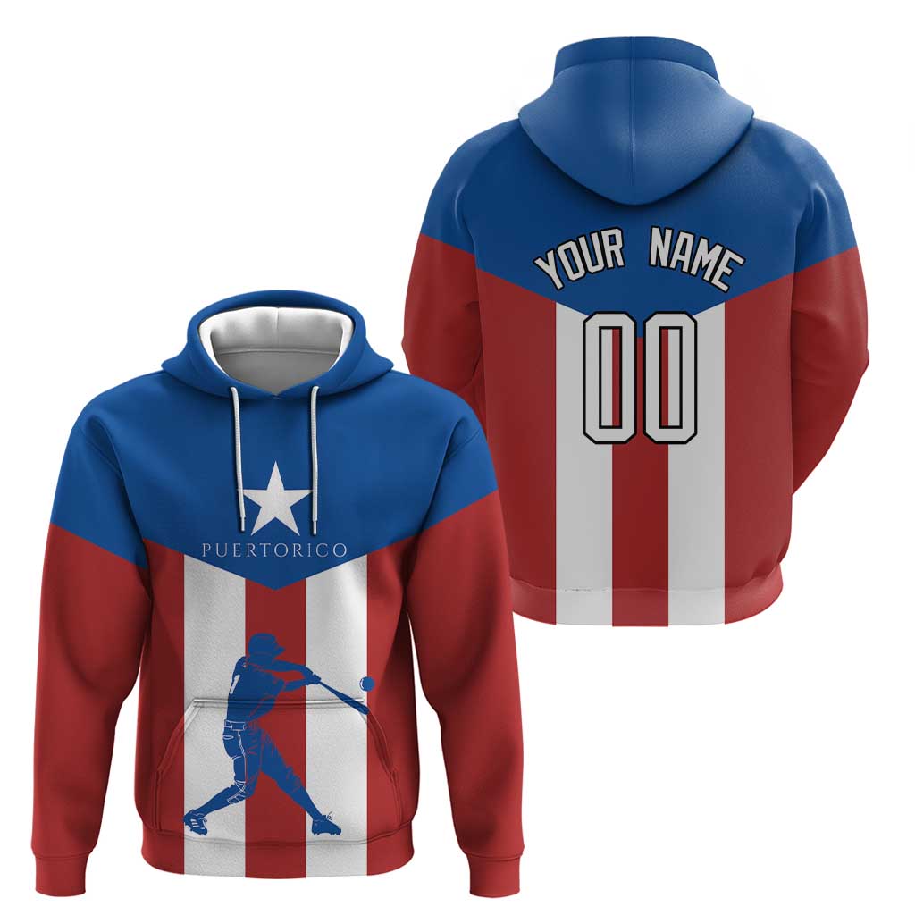 Puerto Rican Baseball Zip Hoodie Boricua Flag Sports