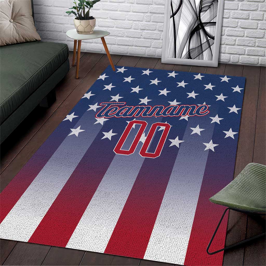 Personalized Team Name American Area Rug USA Flag Fashion Sports