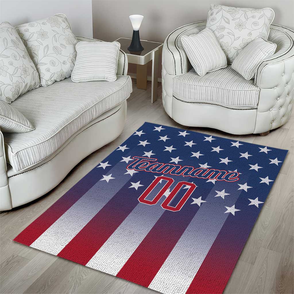 Personalized Team Name American Area Rug USA Flag Fashion Sports