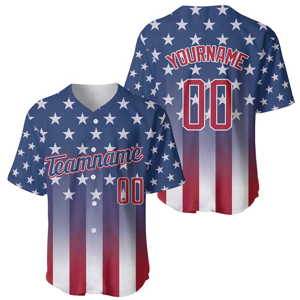 Personalized Team Name American Baseball Jersey USA Flag Fashion Sports