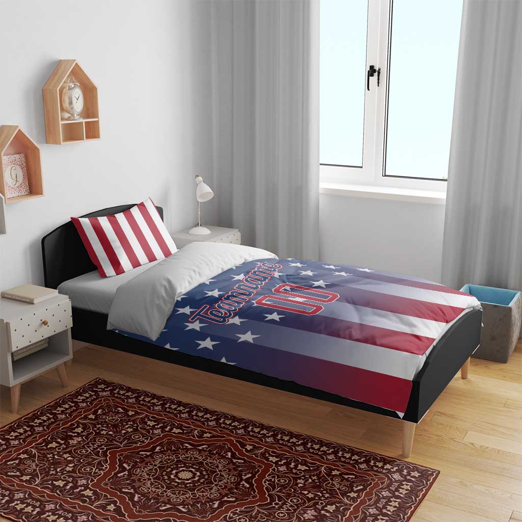 Personalized Team Name American Bedding Set USA Flag Fashion Sports