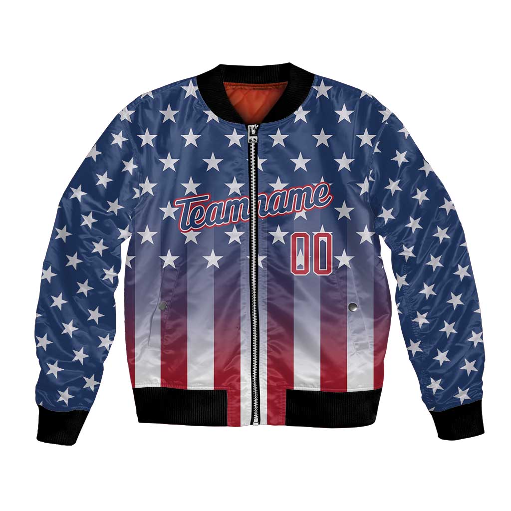 Personalized Team Name American Bomber Jacket USA Flag Fashion Sports