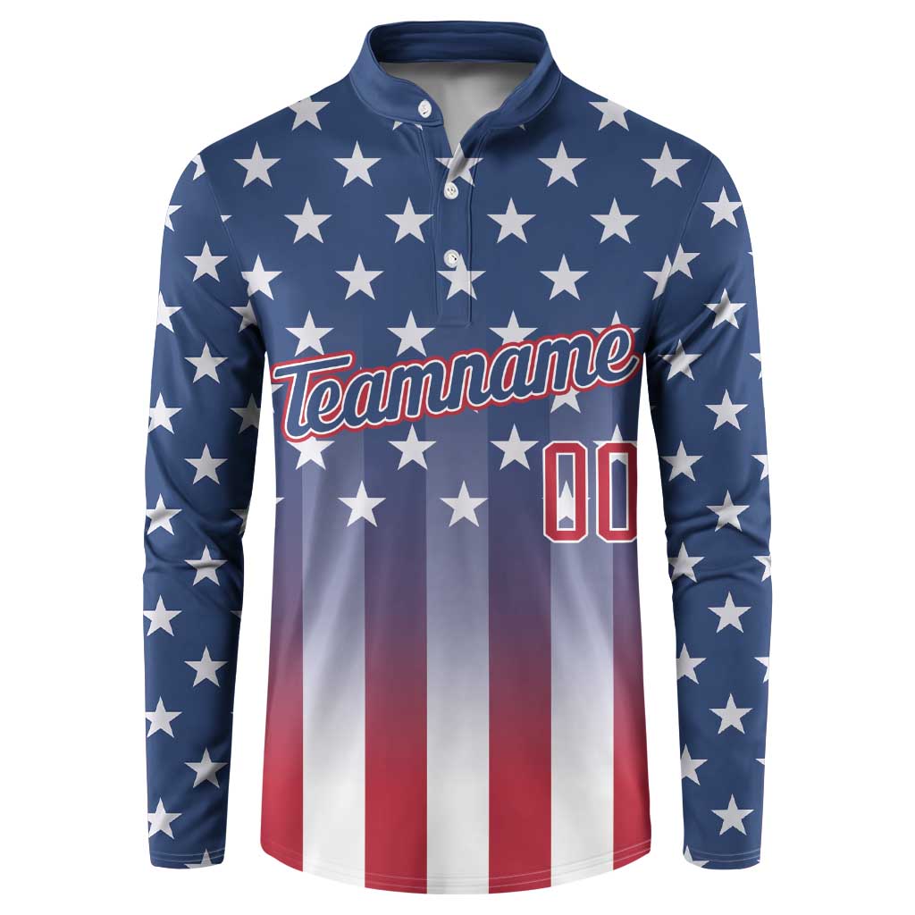 Personalized Team Name American Button Sweatshirt USA Flag Fashion Sports