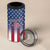 Personalized Team Name American 4 in 1 Can Cooler Tumbler USA Flag Fashion Sports