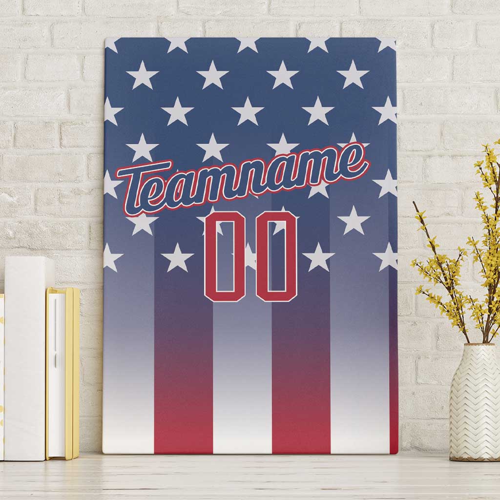 Personalized Team Name American Canvas Wall Art USA Flag Fashion Sports