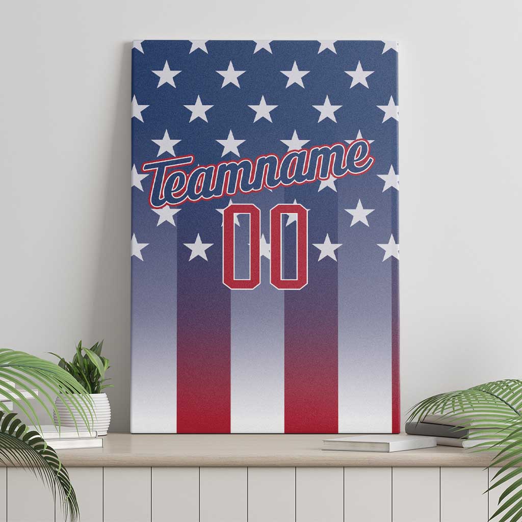 Personalized Team Name American Canvas Wall Art USA Flag Fashion Sports