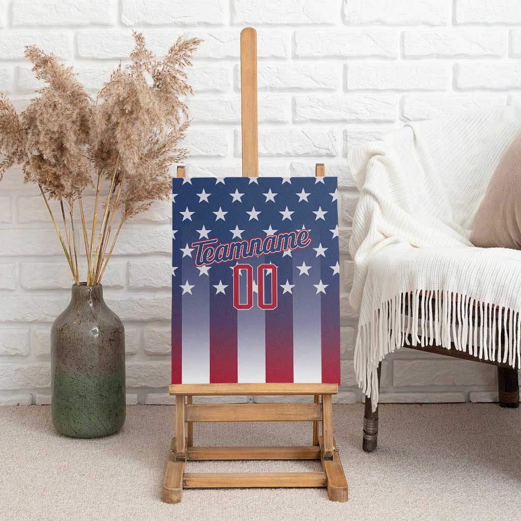 Personalized Team Name American Canvas Wall Art USA Flag Fashion Sports