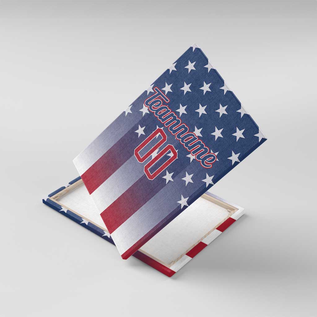 Personalized Team Name American Canvas Wall Art USA Flag Fashion Sports
