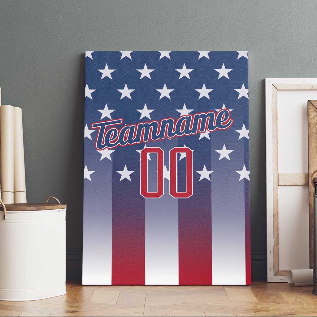 Personalized Team Name American Canvas Wall Art USA Flag Fashion Sports