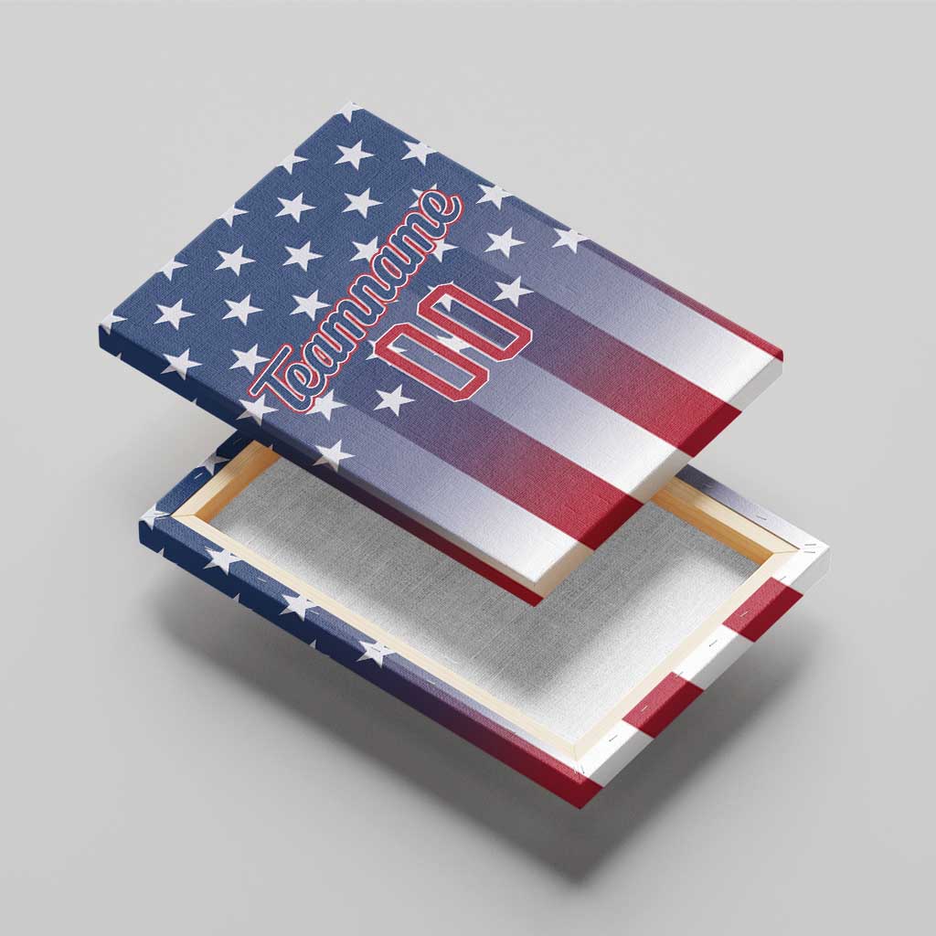 Personalized Team Name American Canvas Wall Art USA Flag Fashion Sports
