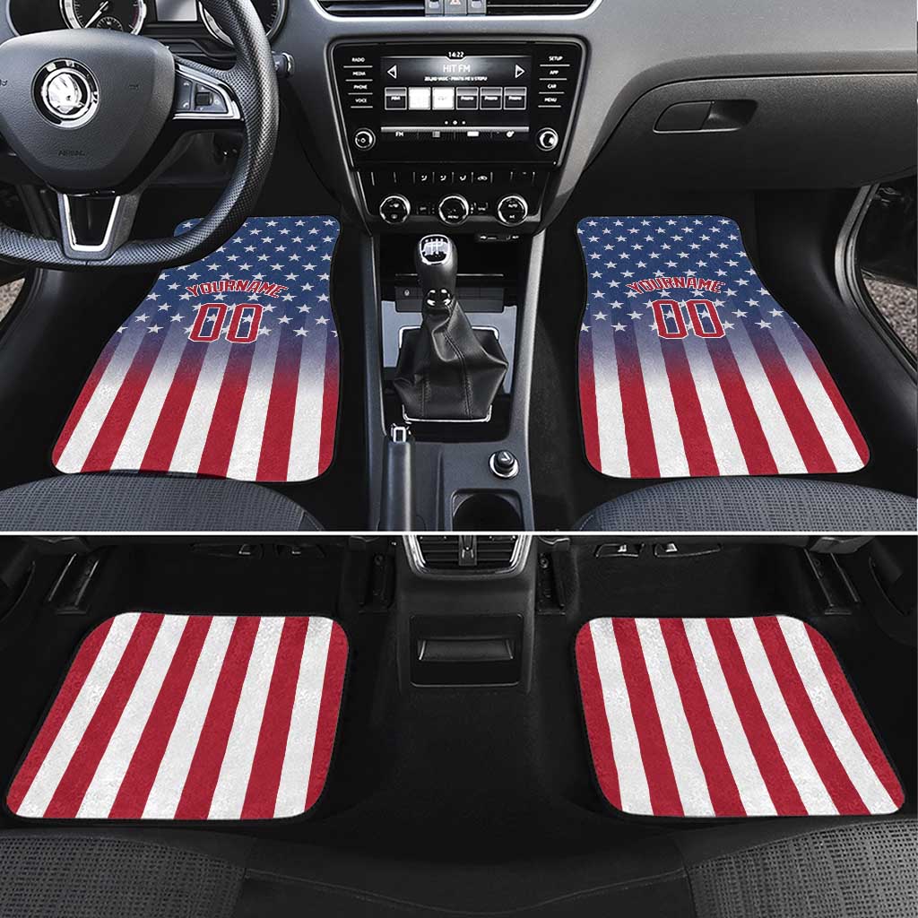 Personalized Team Name American Car Mats USA Flag Fashion Sports