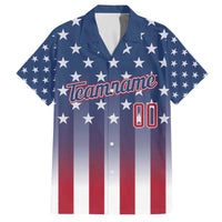 Personalized Team Name American Family Matching Off The Shoulder Long Sleeve Dress and Hawaiian Shirt USA Flag Fashion Sports