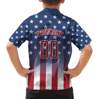 Personalized Team Name American Family Matching Off Shoulder Short Dress and Hawaiian Shirt USA Flag Fashion Sports